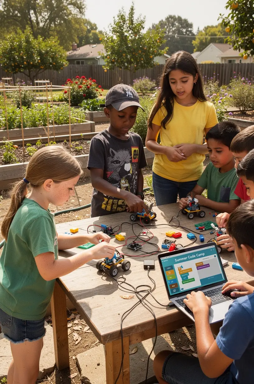 Community members installing Wi-Fi equipment outdoors.